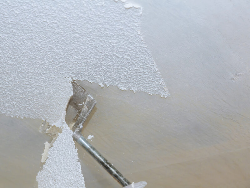 Removal old popcorn ceiling wall background