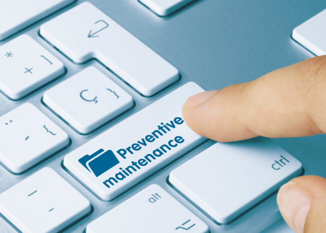 Preventive maintenance – Inscription on Blue Keyboard Key.